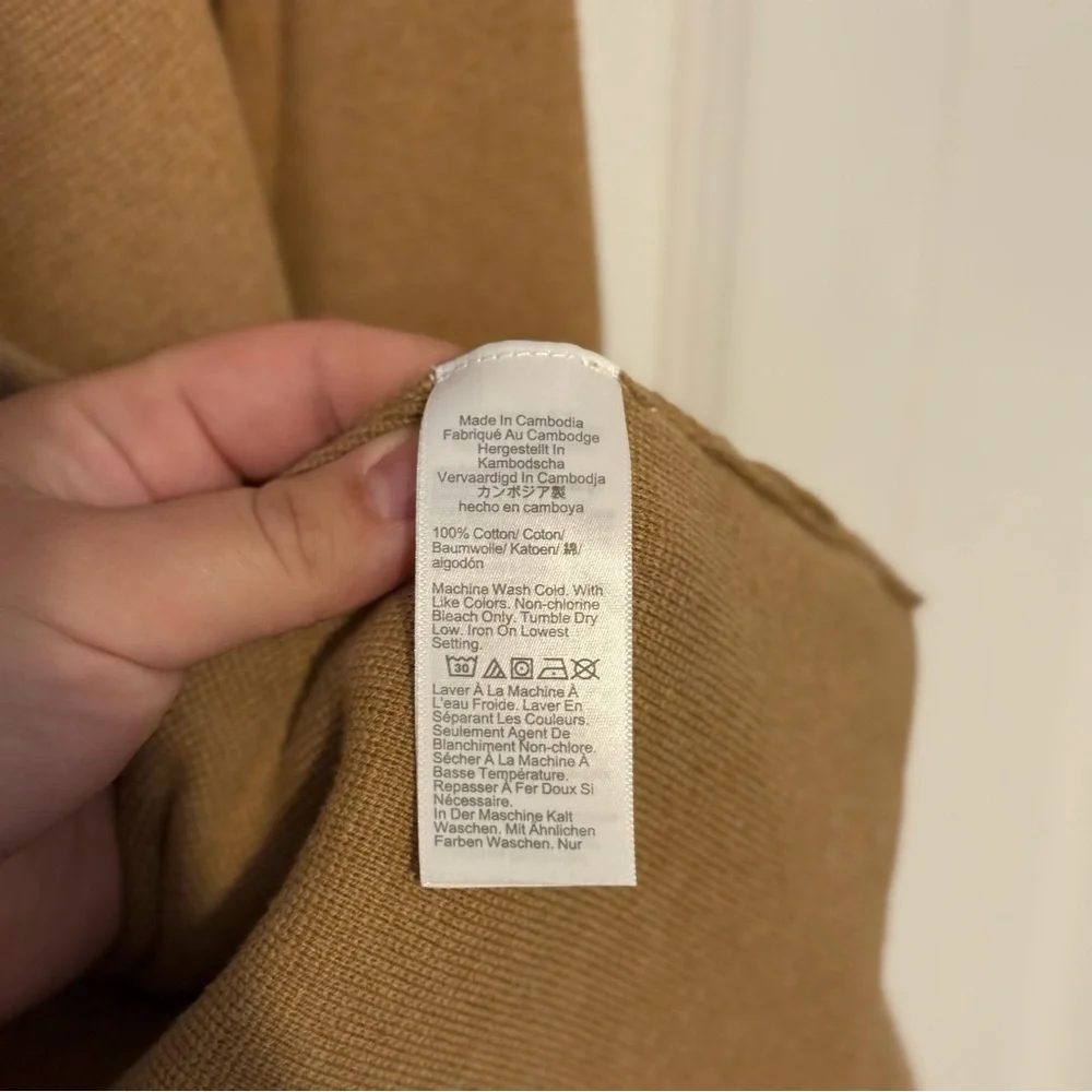 J. Crew Schoolboy Knit Sweater Blazer Large One Button Closure Tan Cotton - Picture 4 of 6